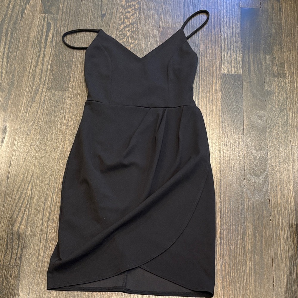 Lulu's Black Mini Dress with Spaghetti Straps